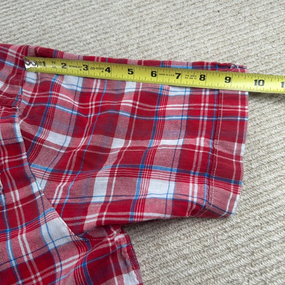 The North Face Plaid Button Up Shirt Mens Large Red Hiking‎ Outdoor Gorpcore